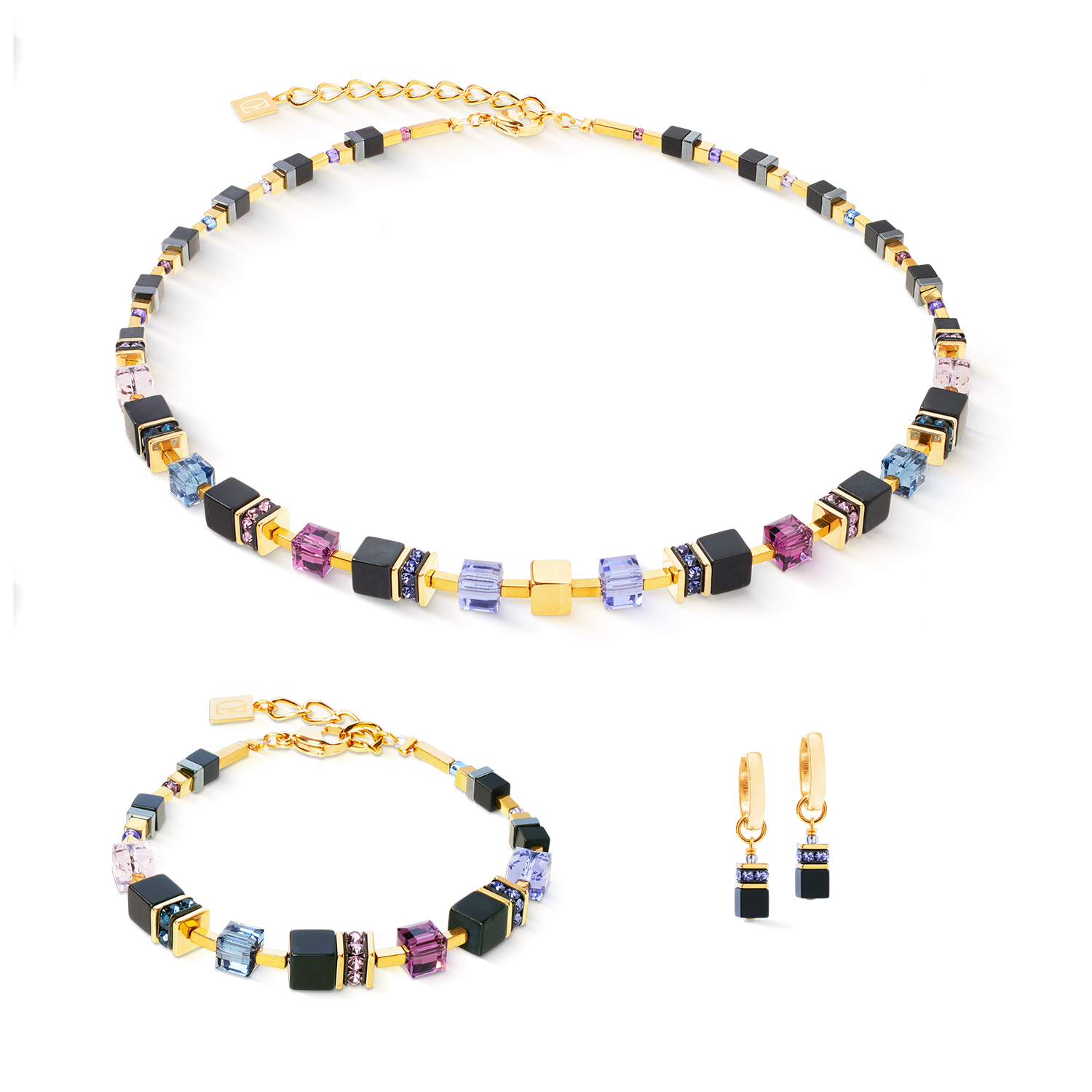 GeoCUBE® Precious Classic bracelet Blue Moon gold