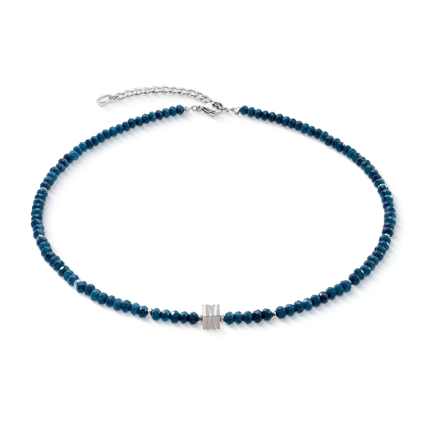 Necklace Wave Essence Navy Jade Silver