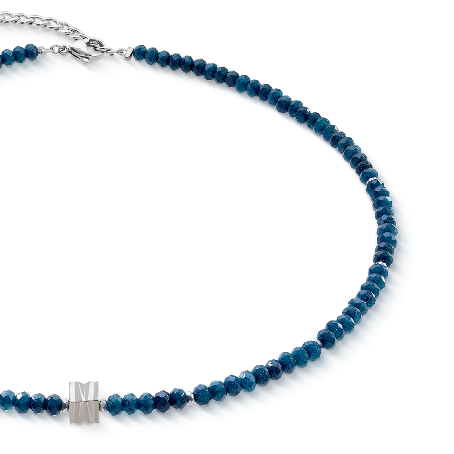 Necklace Wave Essence Navy Jade Silver