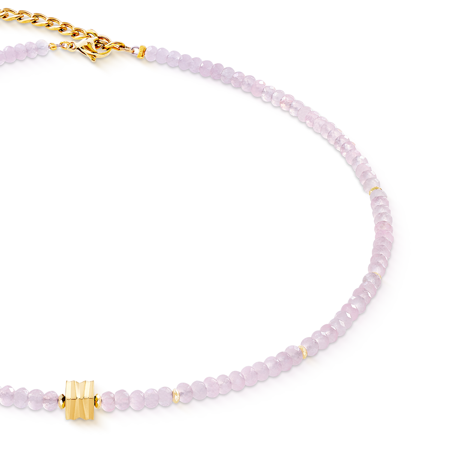 Necklace Wave Essence Pink Jade Gold