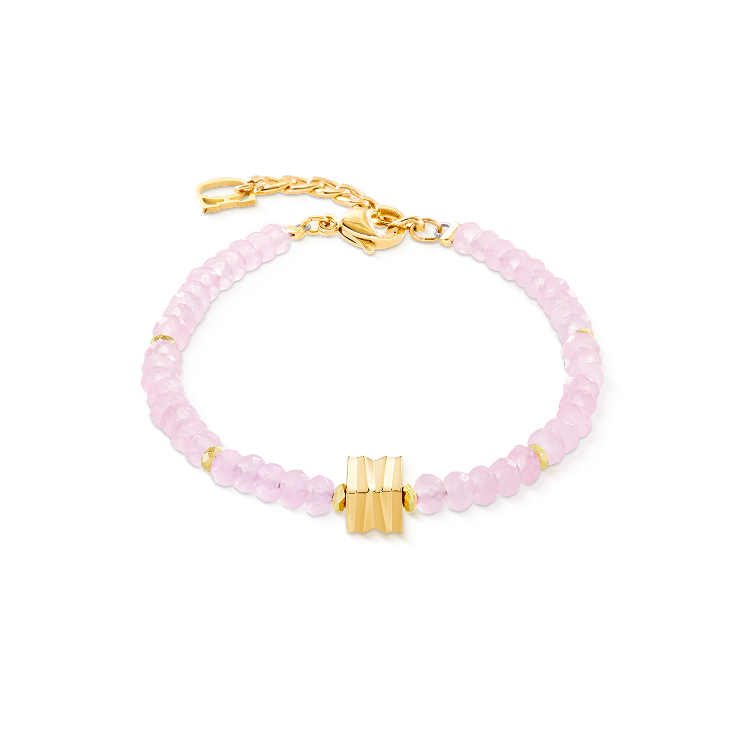 Bracelet Wave Essence Pink Jade Gold