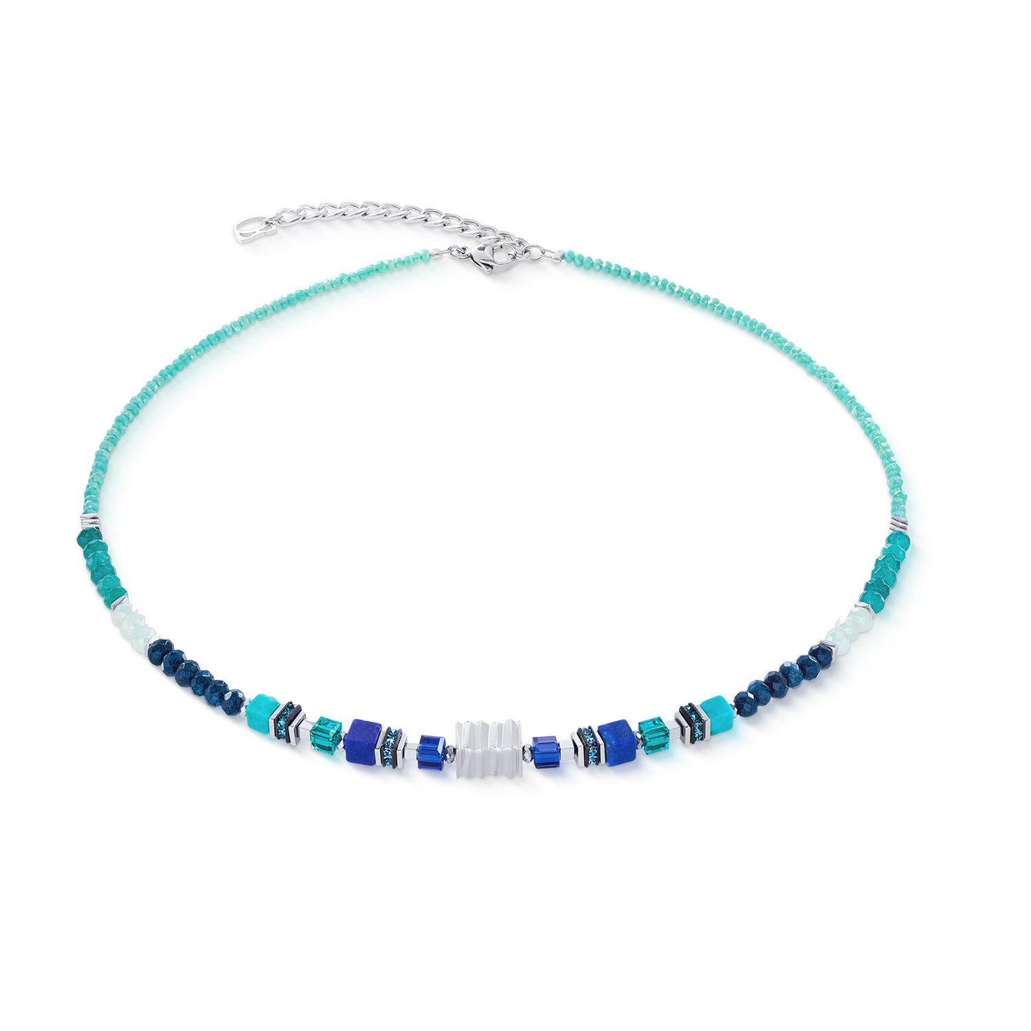 Necklace Wave Precious Flow silver-teal