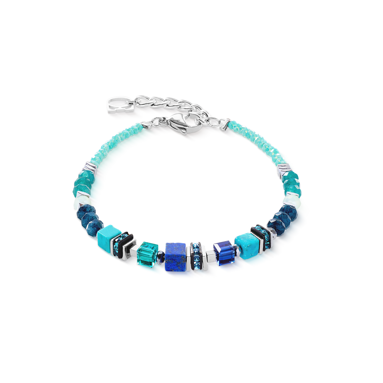Bracelet Wave Precious Flow silver-teal