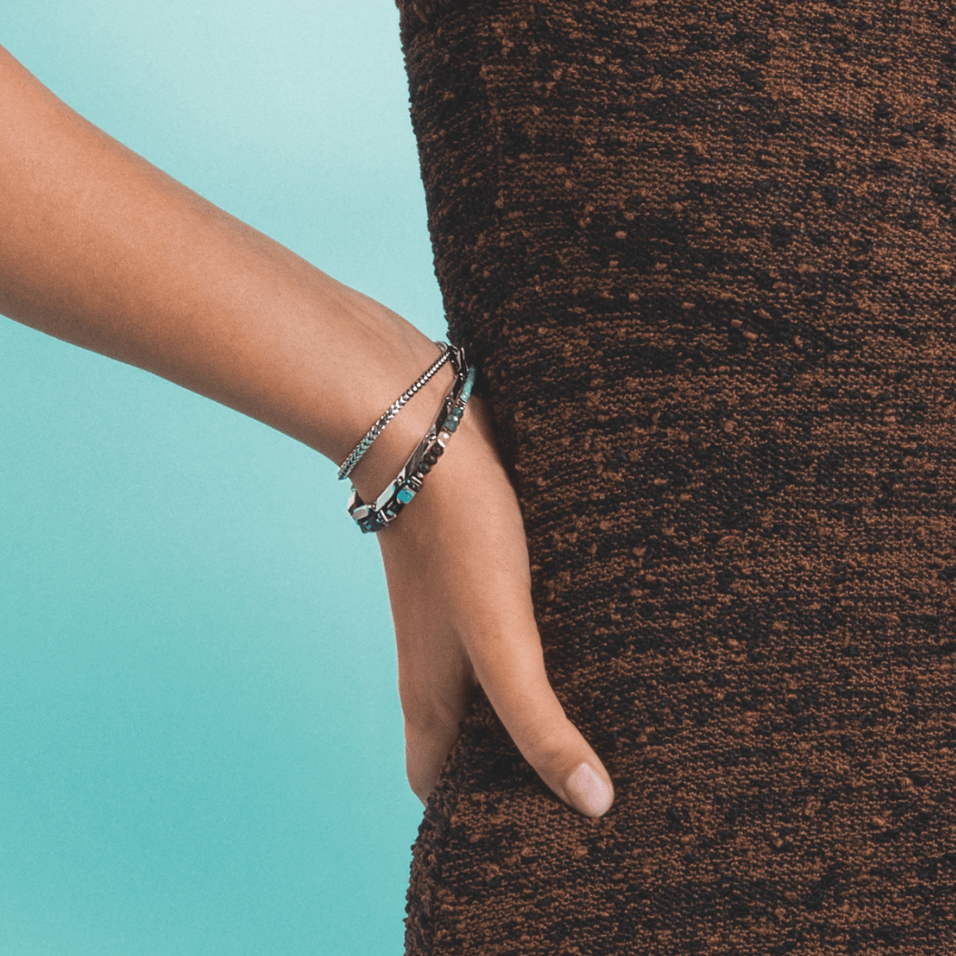 Bracelet Wave Precious Flow silver-teal