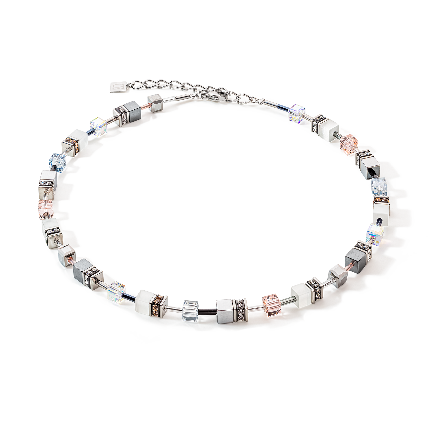 GeoCUBE® Iconic Monochrome necklace peach