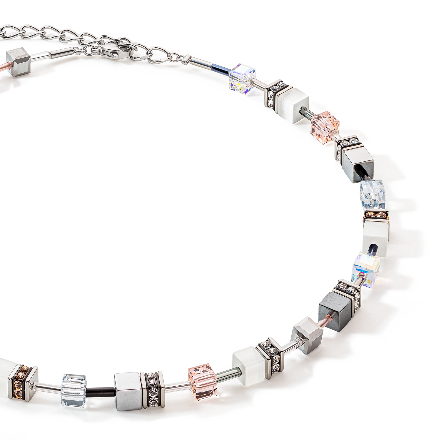 GeoCUBE® Iconic Monochrome necklace peach