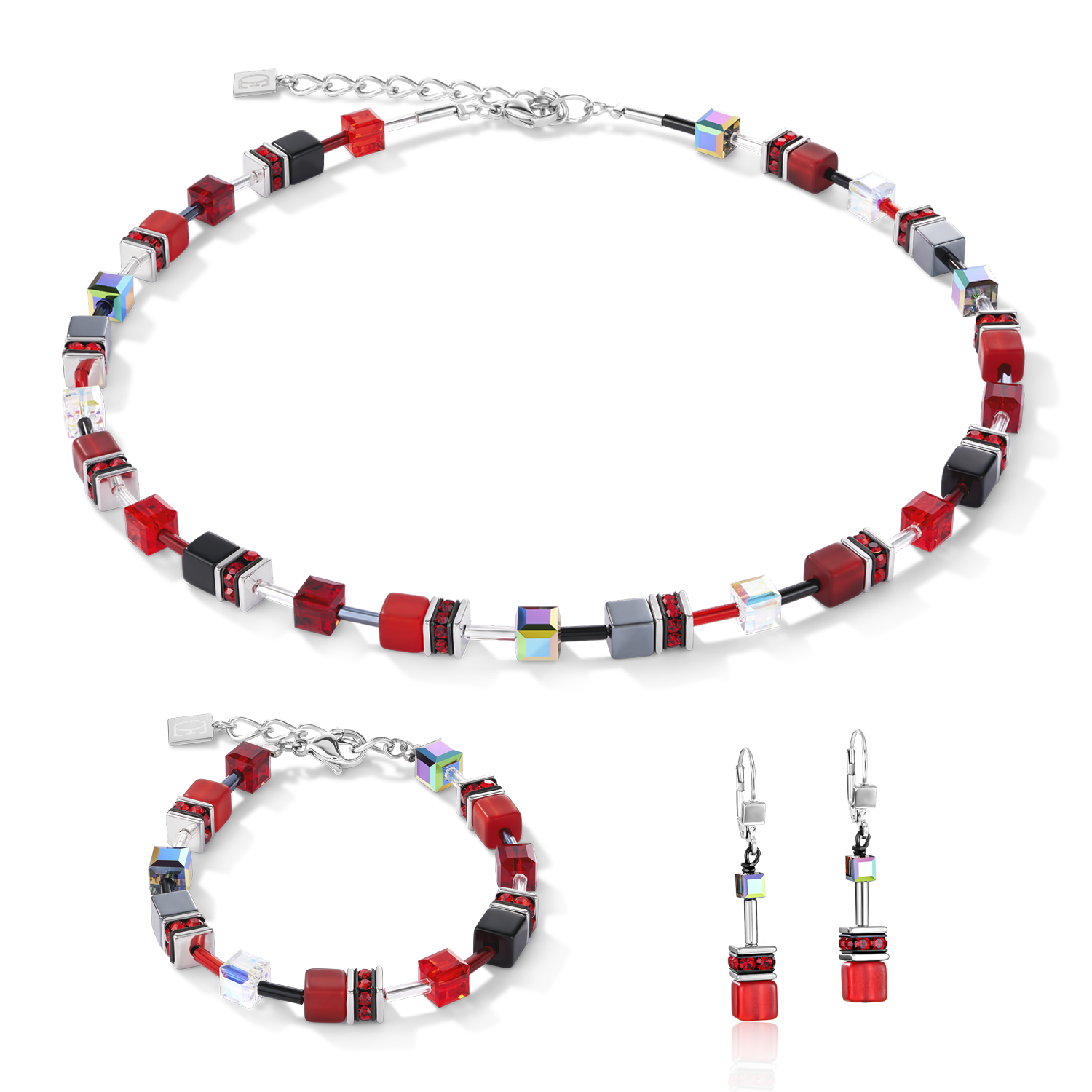 GeoCUBE® Earrings red