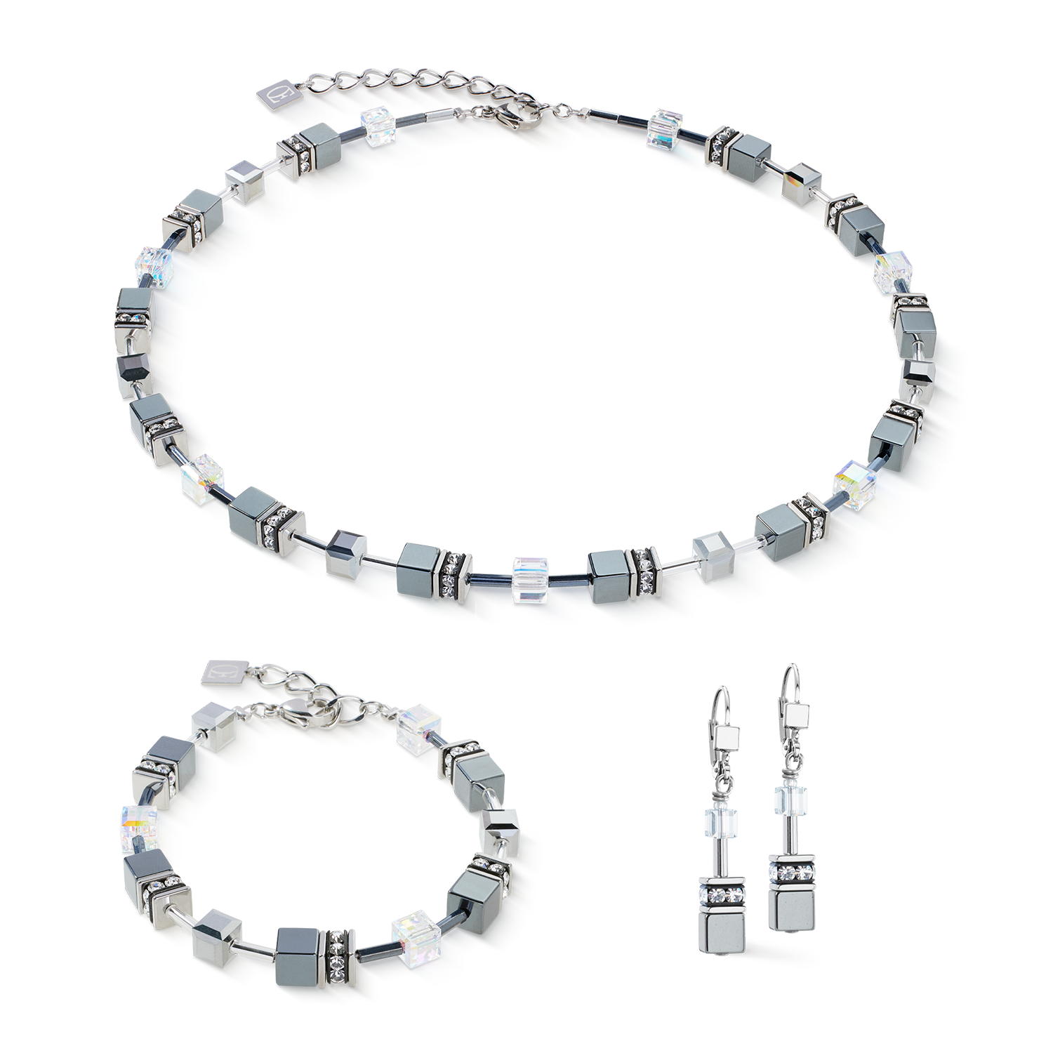 GeoCUBE® earrings platinum