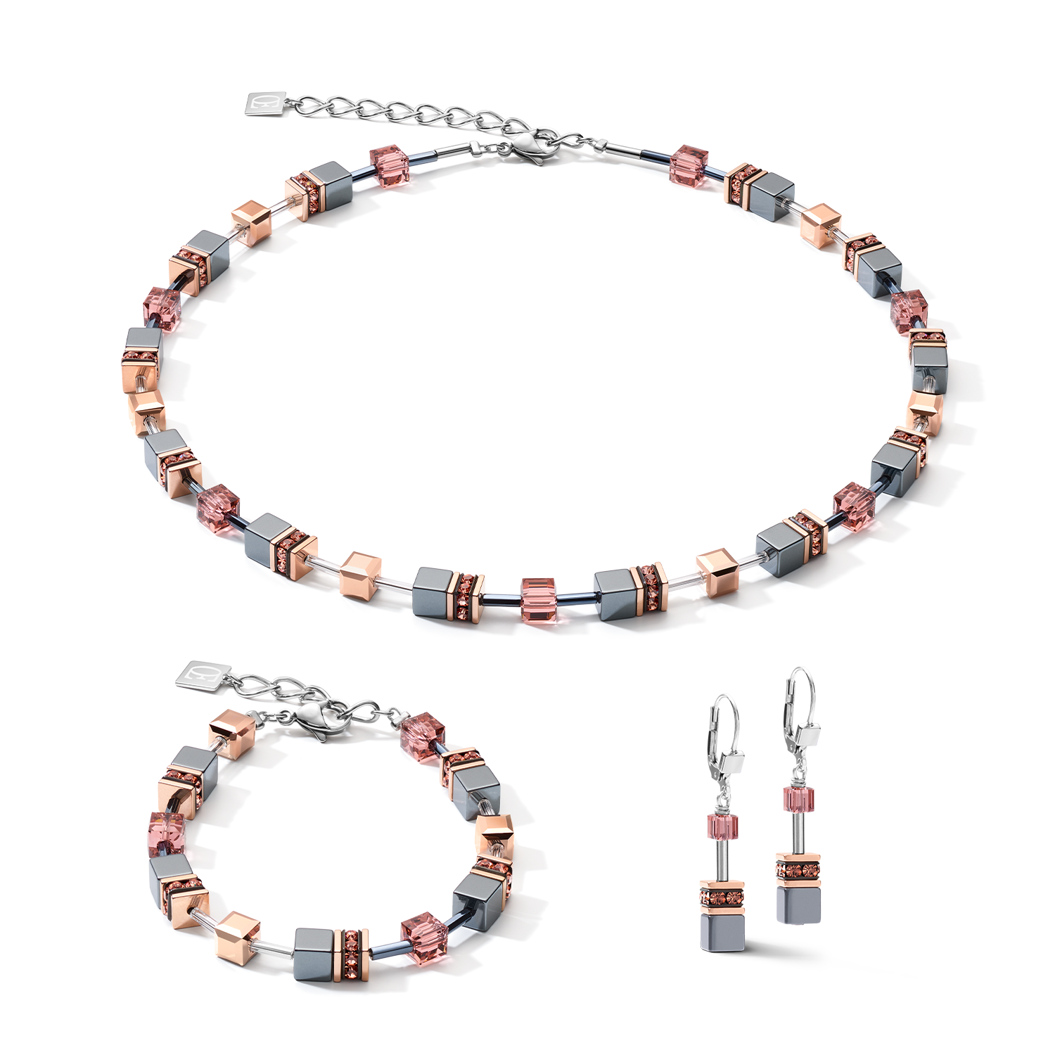 GeoCUBE® Earrings antique pink