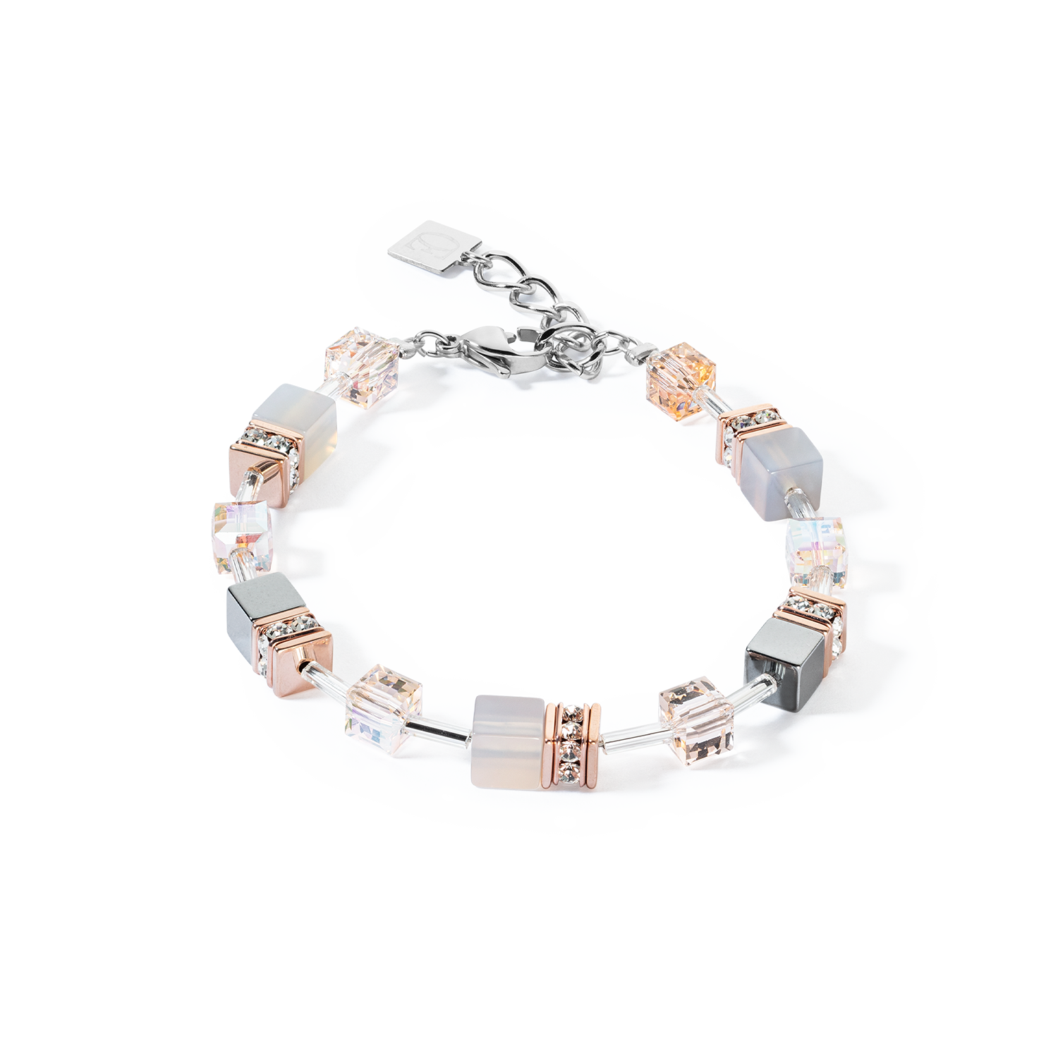 GeoCUBE® Iconic Precious bracelet rose gold-peach