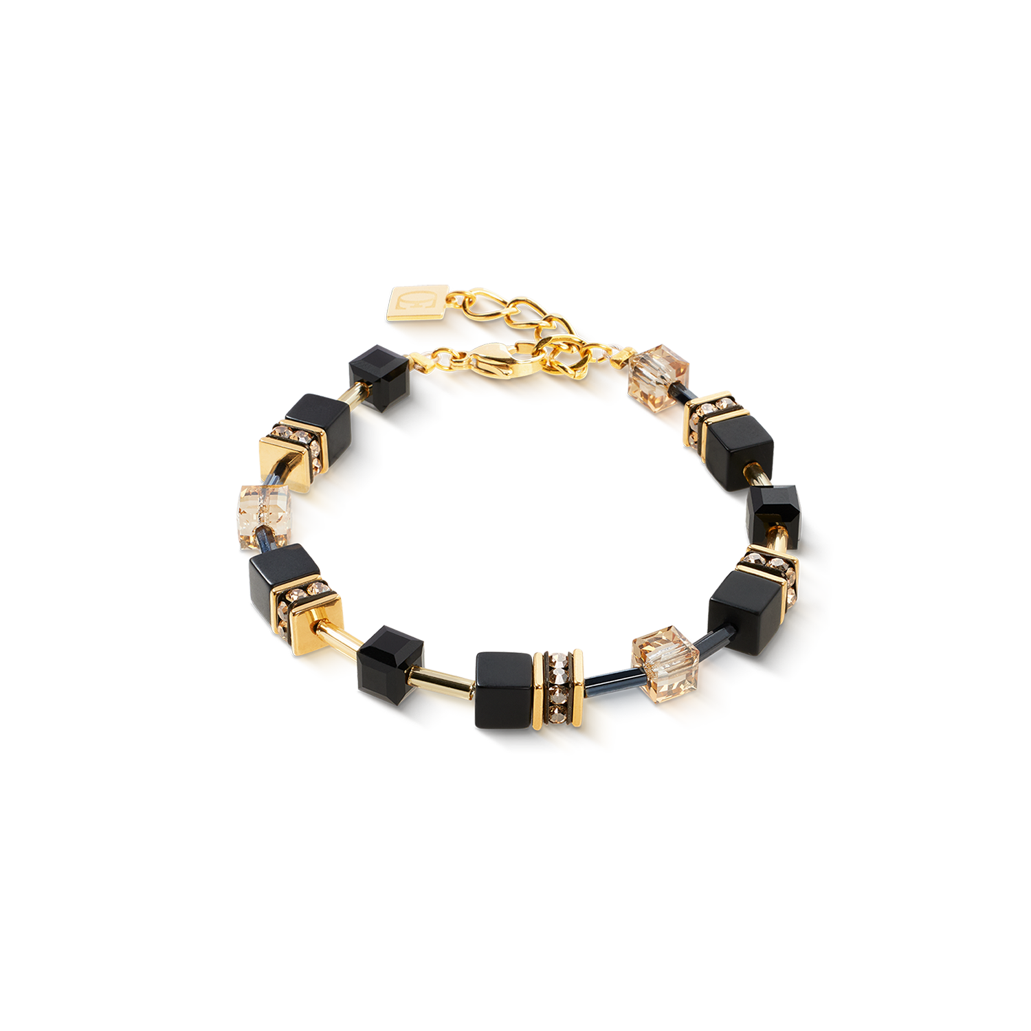 GeoCUBE® bracelet onyx black-gold
