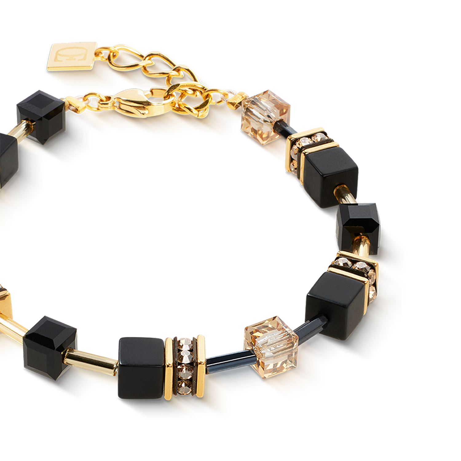 GeoCUBE® bracelet onyx black-gold