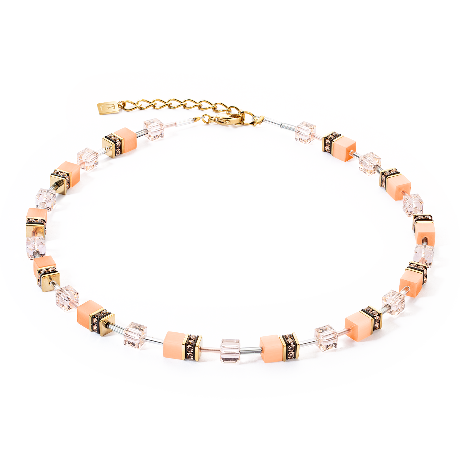 GeoCUBE® Iconic Mono Gold necklace Apricot Crush