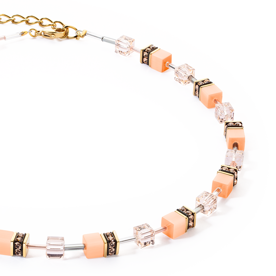 GeoCUBE® Iconic Mono Gold necklace Apricot Crush