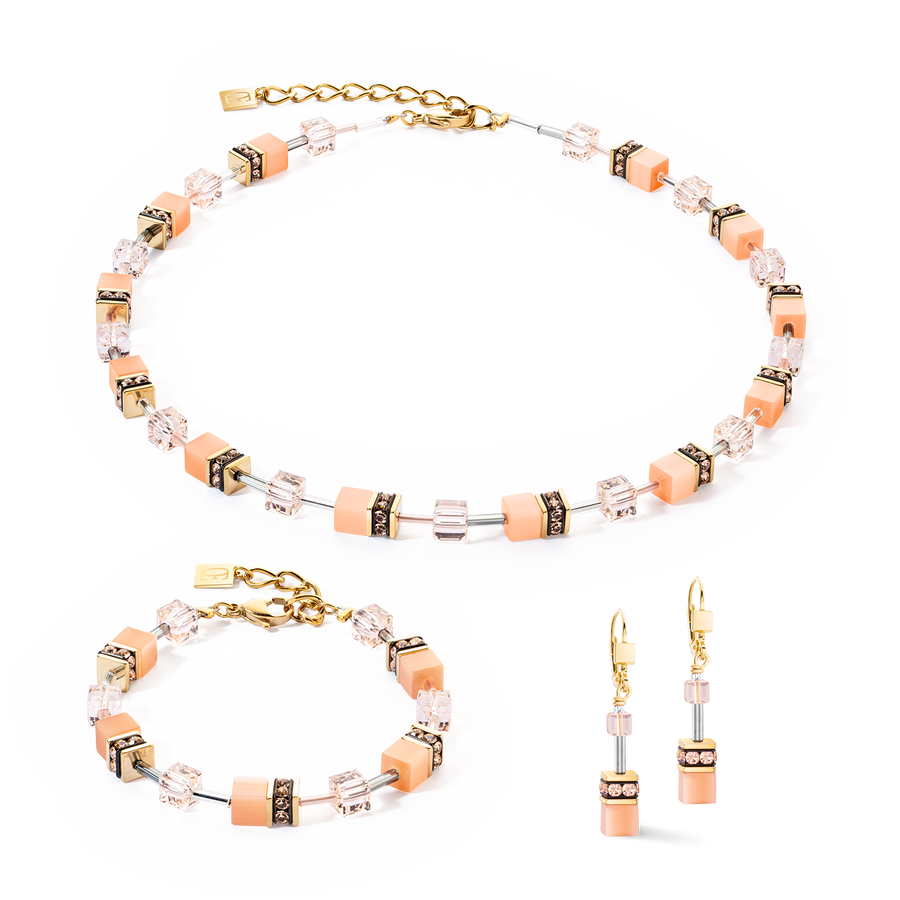 GeoCUBE® Iconic Mono Gold necklace Apricot Crush