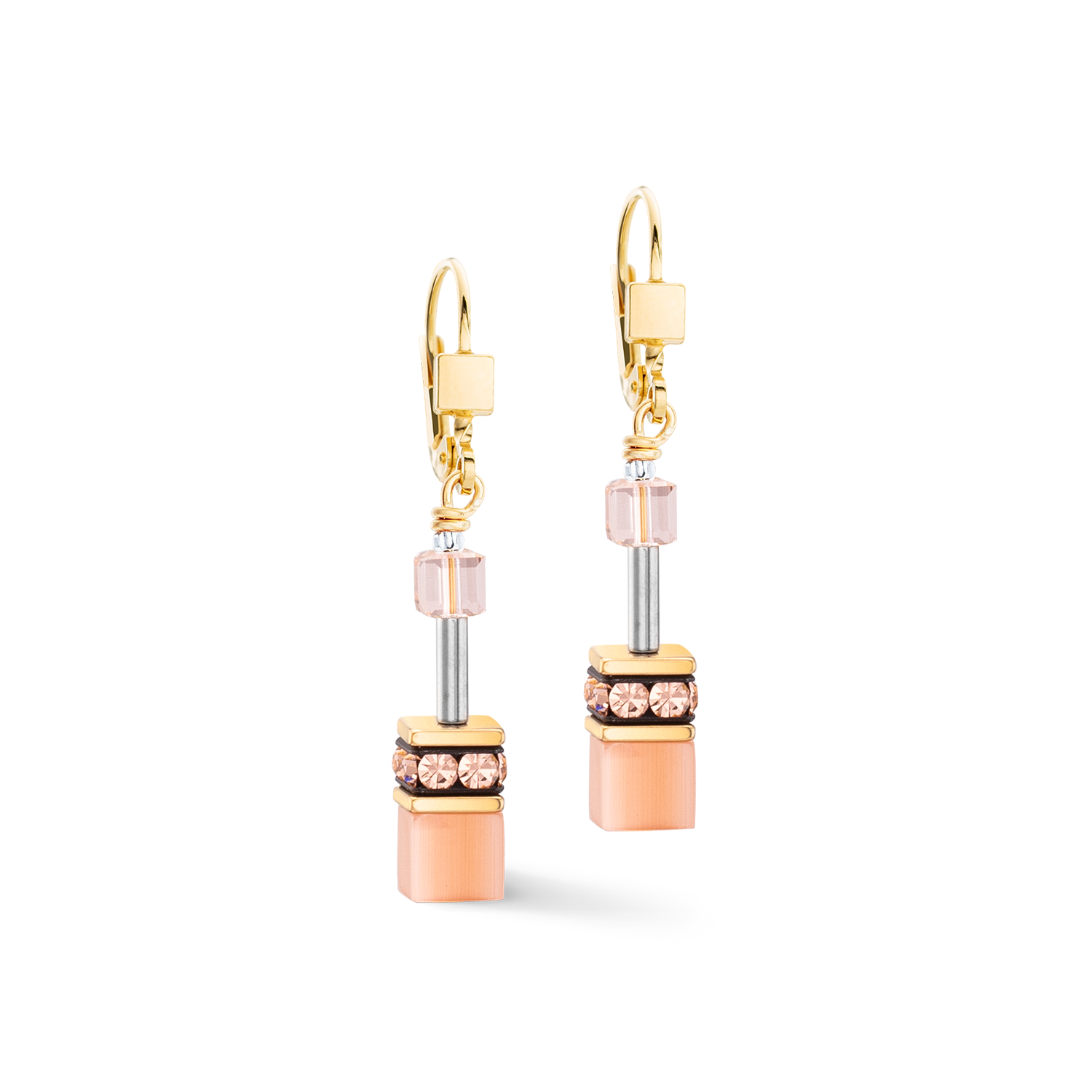 GeoCUBE® Iconic Mono Gold earrings Apricot Crush