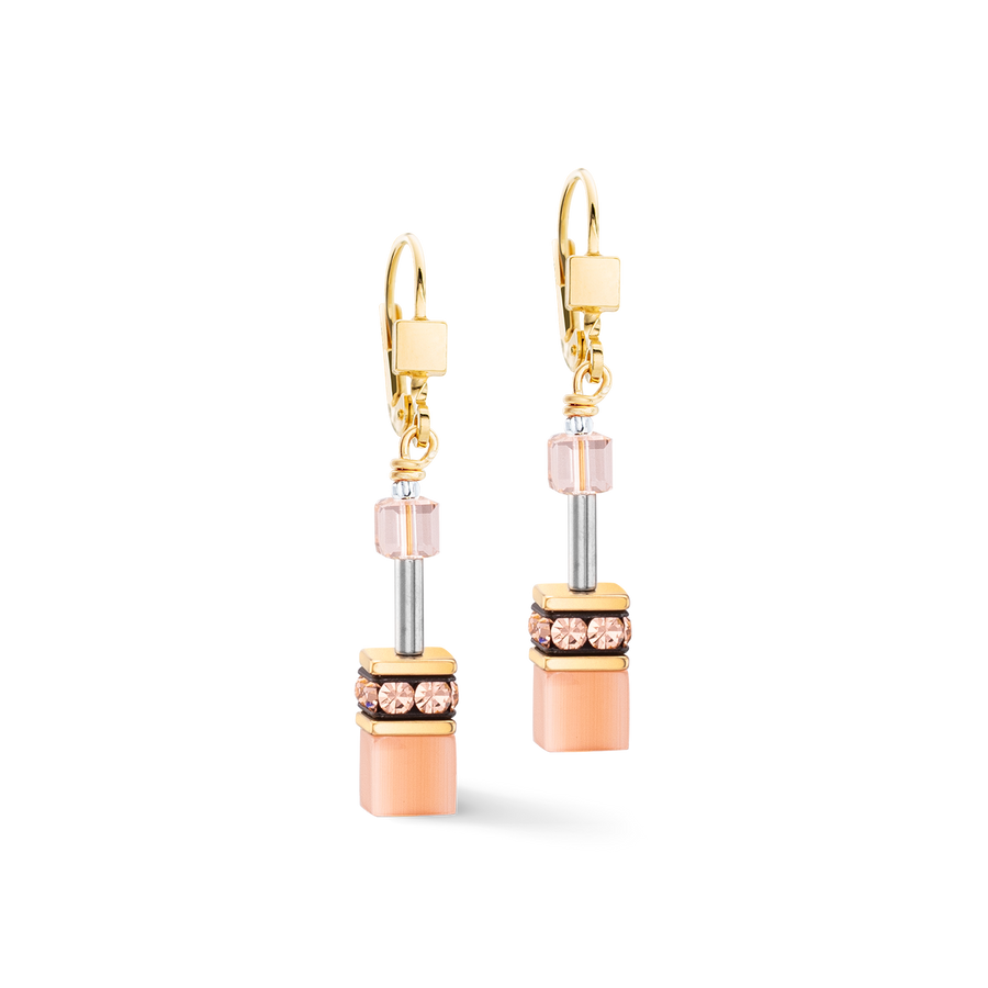 GeoCUBE® Iconic Mono Gold earrings Apricot Crush