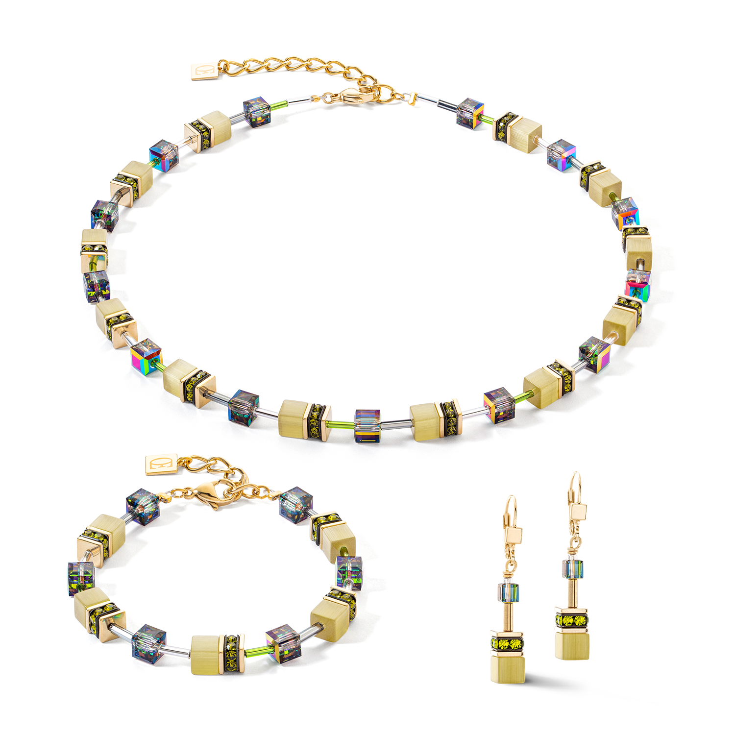GeoCUBE® Iconic Mono Gold bracelet olive