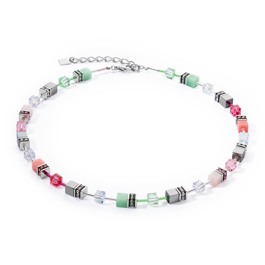 GeoCUBE® Iconic necklace green-pink