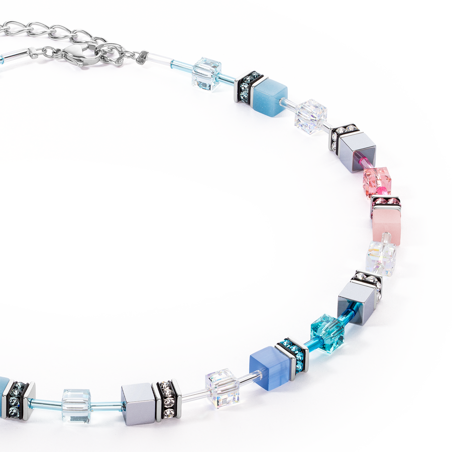GeoCUBE® Iconic necklace blue-pink