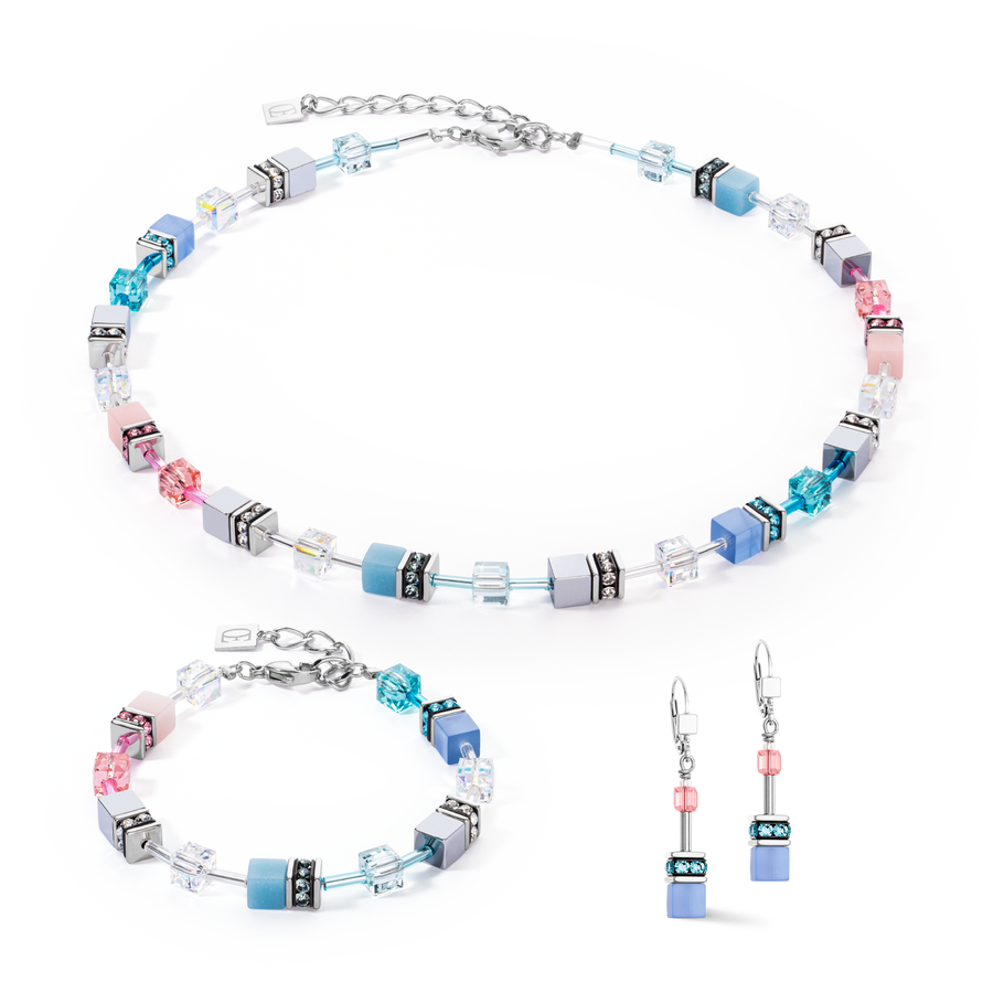 GeoCUBE® Iconic necklace blue-pink