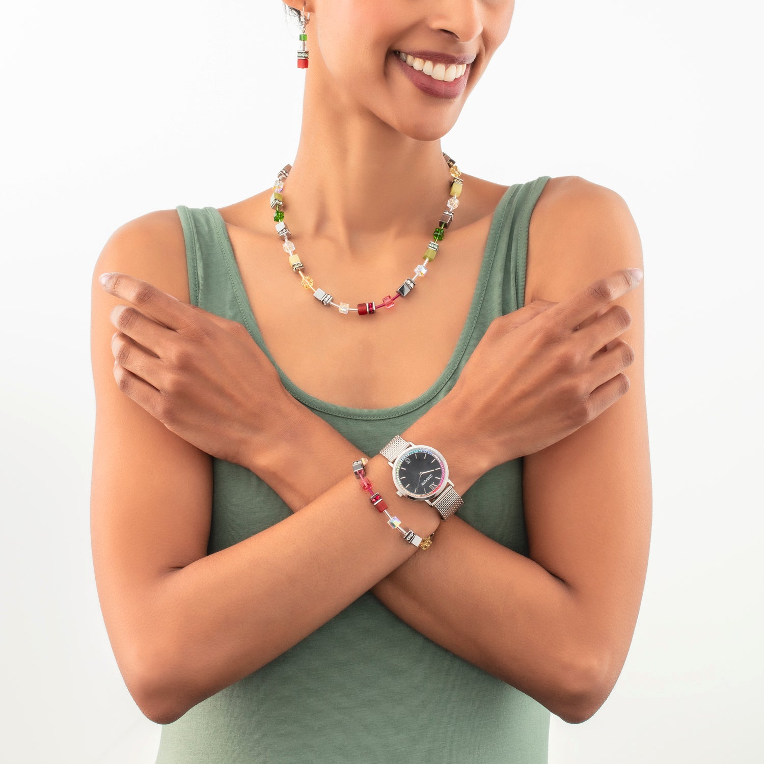 GeoCUBE® Iconic bracelet red-green