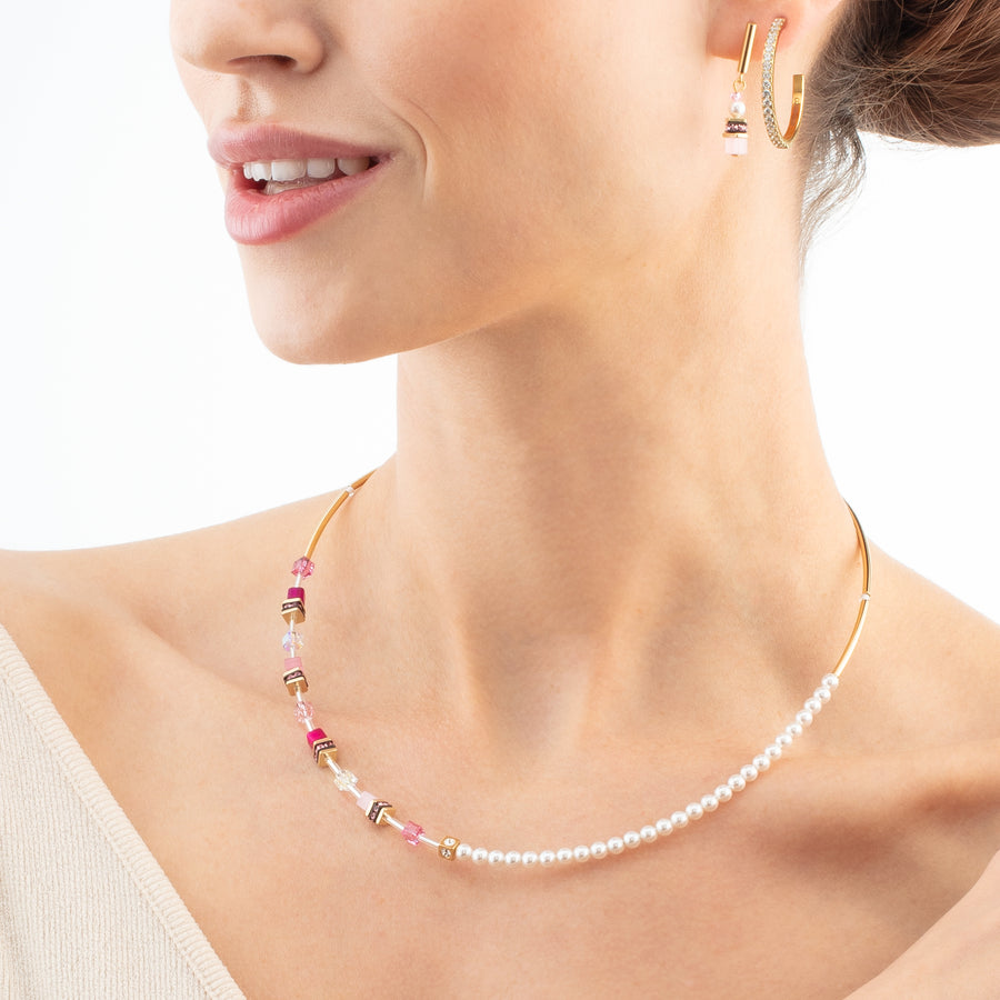 GeoCUBE® Mini Fusion Pearls Earrings gold-rose