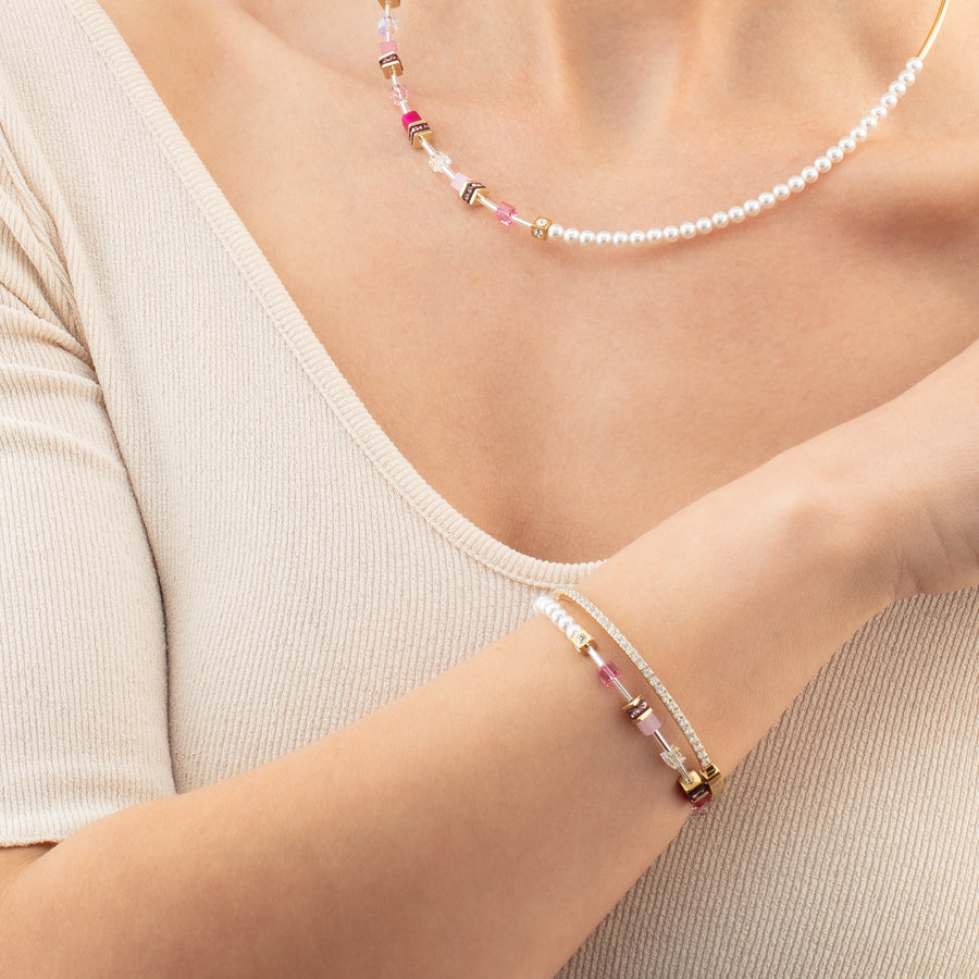 GeoCUBE® Mini Fusion Pearls Bracelet gold-rose