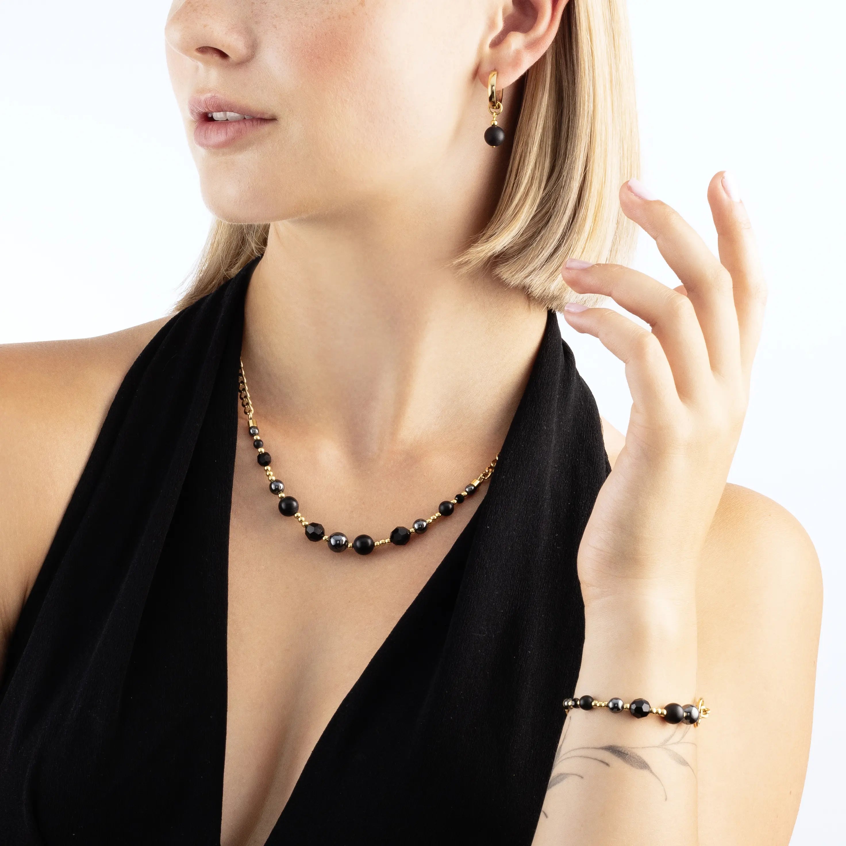 Necklace Pure Spheres gold-black