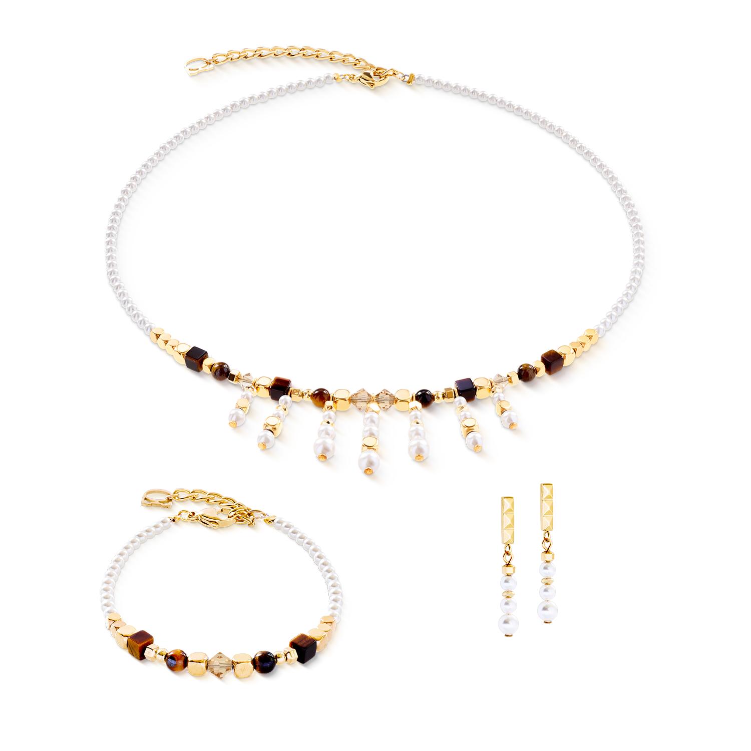 Earrings Princess Sunray gold-brown