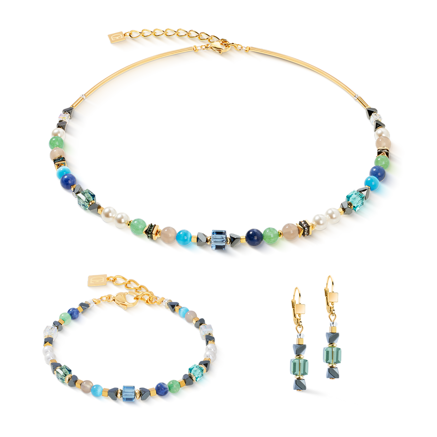 Necklace Precious Shape Mix green-turquoise