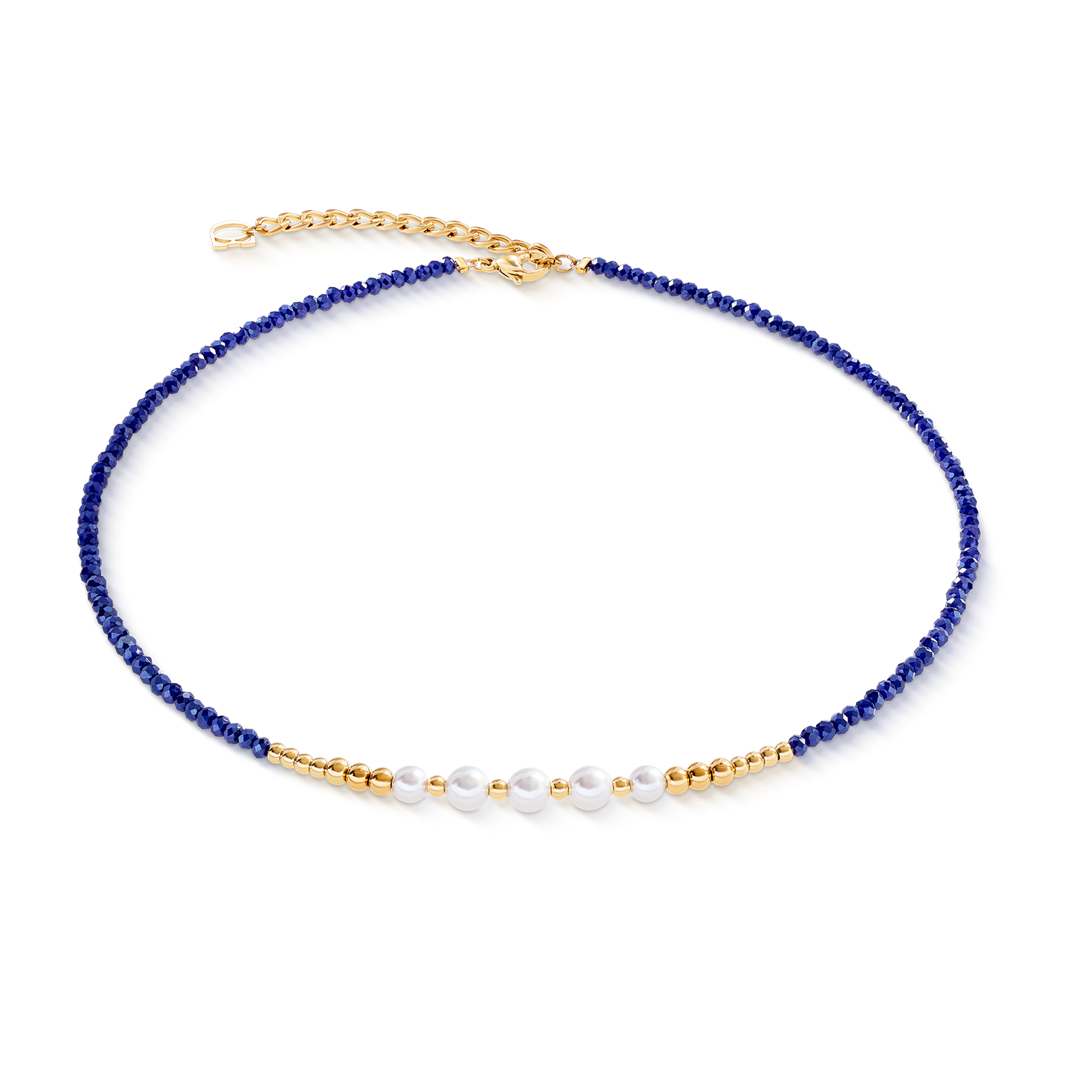 Necklace Pearl Line gold-blue