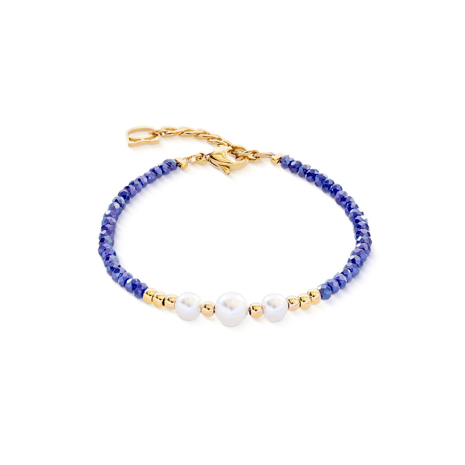 Bracelet Pearl Line gold-blue