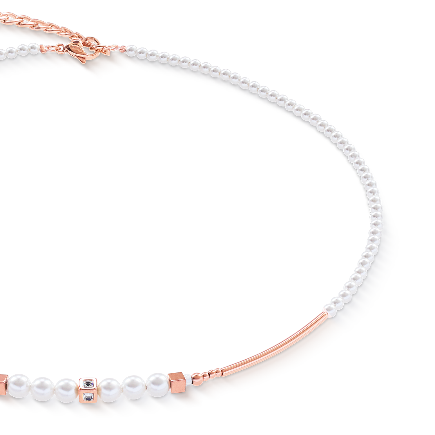 Necklace Shimmering Princess Pearls rose gold-white