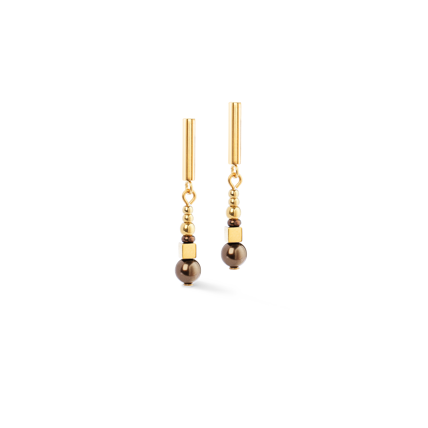 Earrings Shimmering Princess Pearls gold-brown
