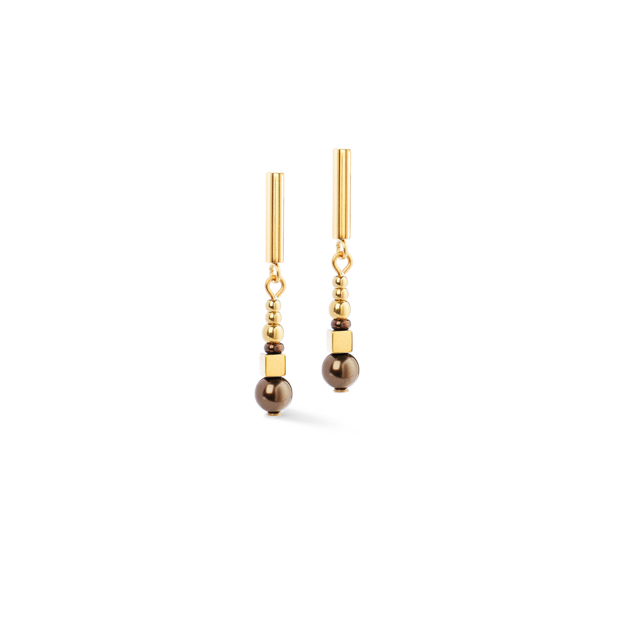Earrings Shimmering Princess Pearls gold-brown