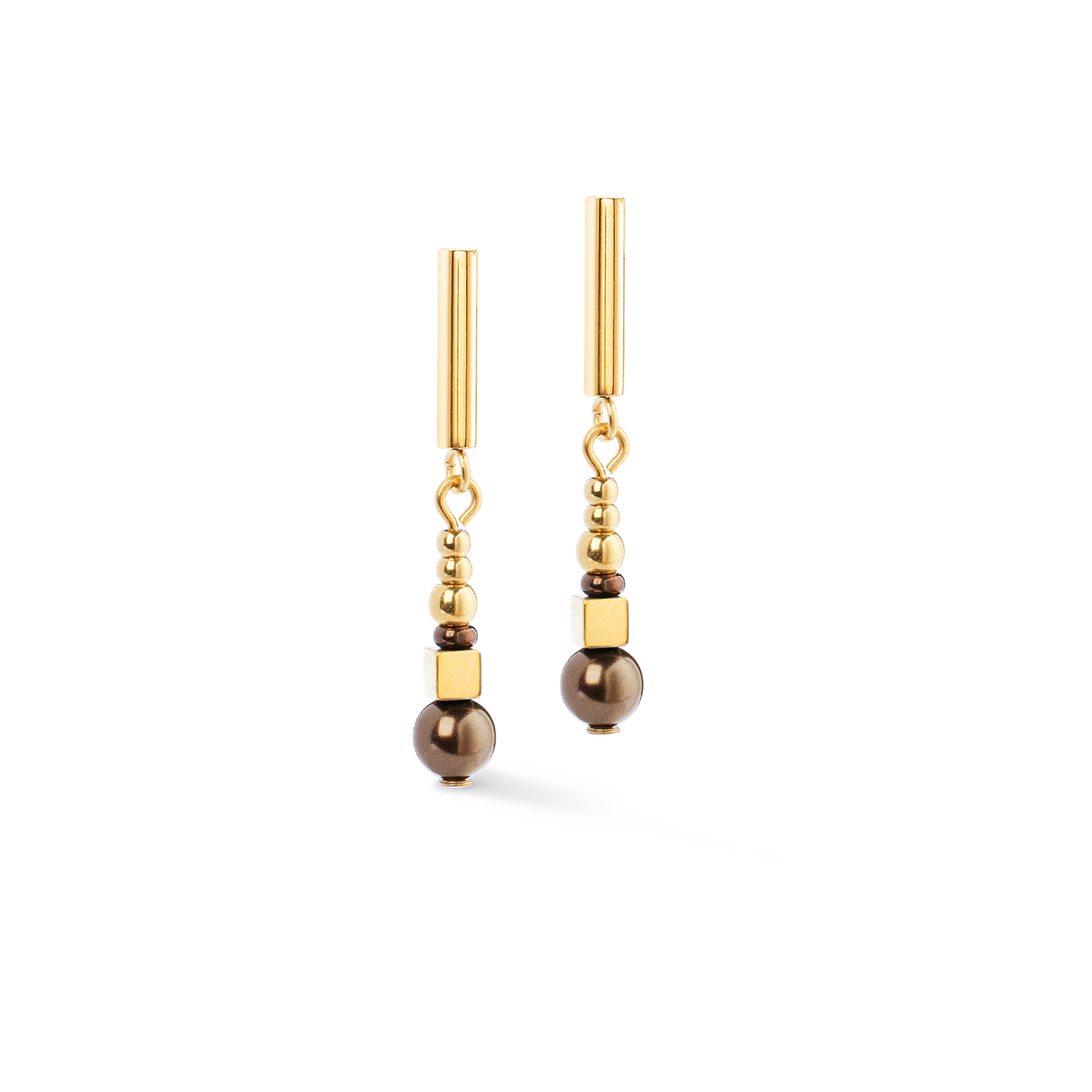 Earrings Shimmering Princess Pearls gold-brown