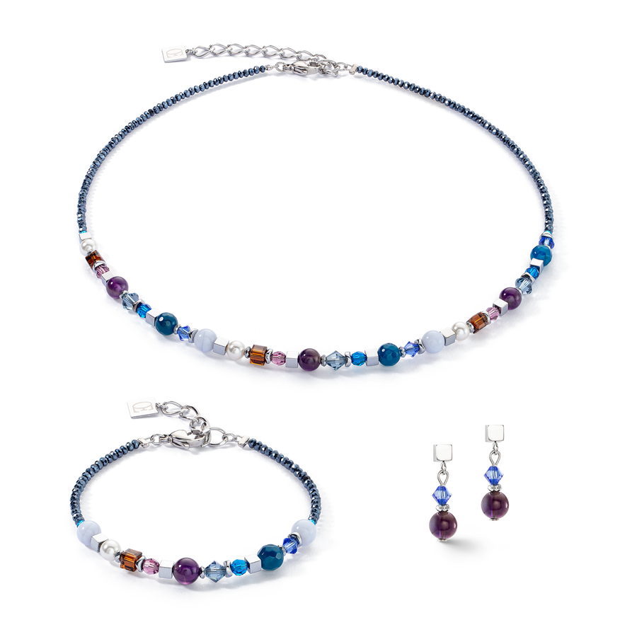 Festive Spheres necklace silver-royal