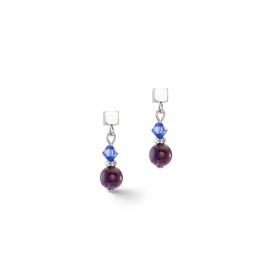 Festive Spheres earrings silver-royal