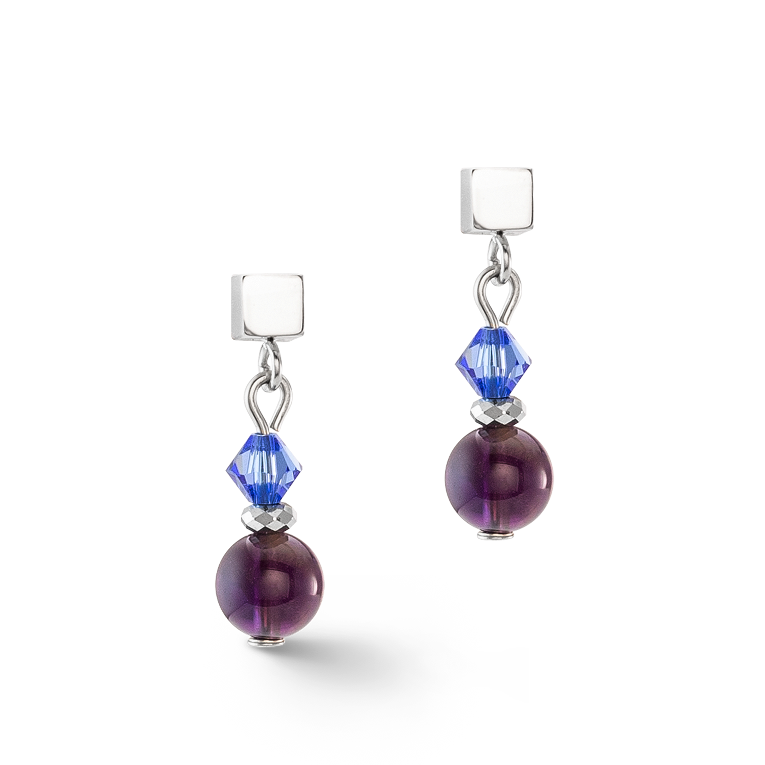 Festive Spheres earrings silver-royal