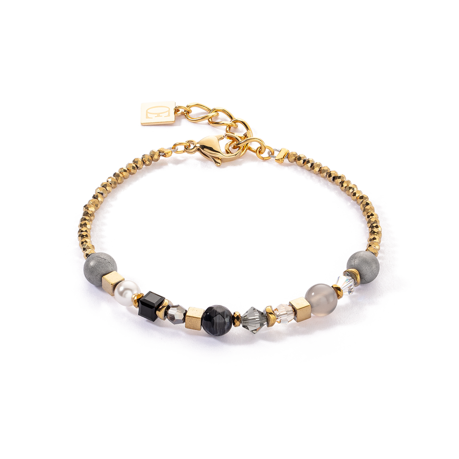 Festive Spheres bracelet gold-graphite