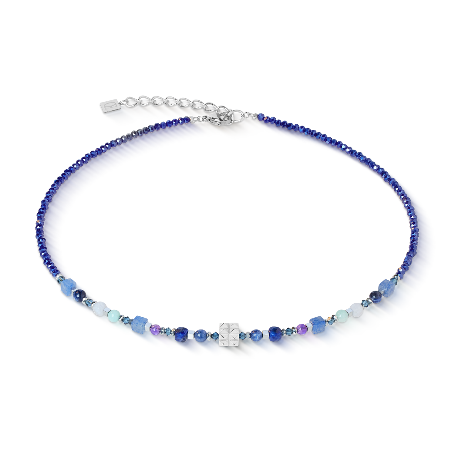 Necklace Shape Mix Spikes Blue Moon