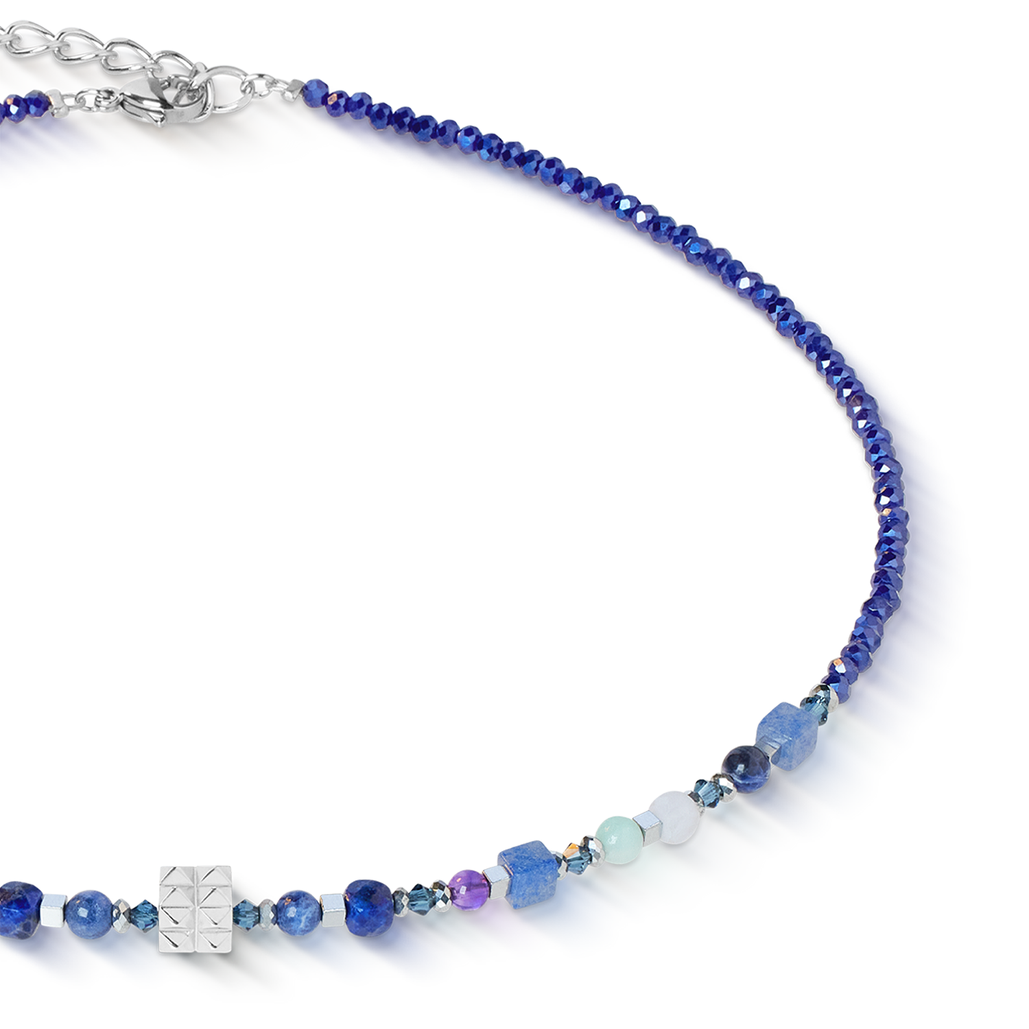 Necklace Shape Mix Spikes Blue Moon