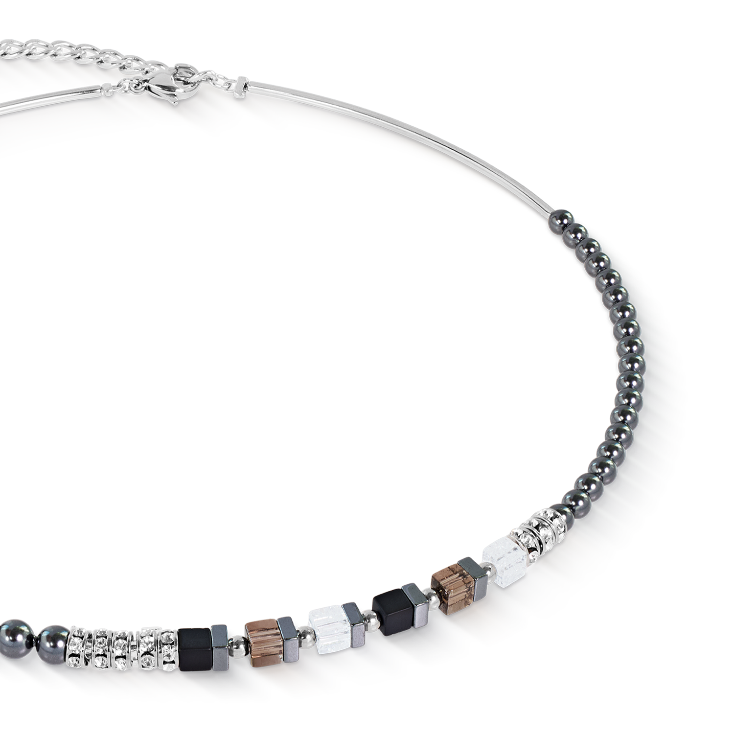 Necklace Precious Fusion Offset grey-silver