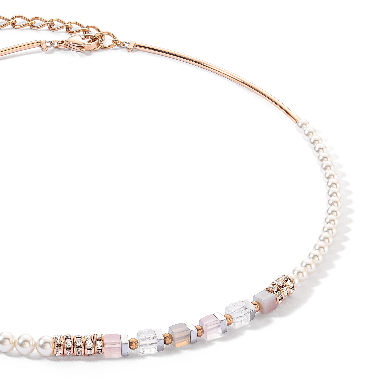 Precious Fusion Offset necklace rose gold-ice pink