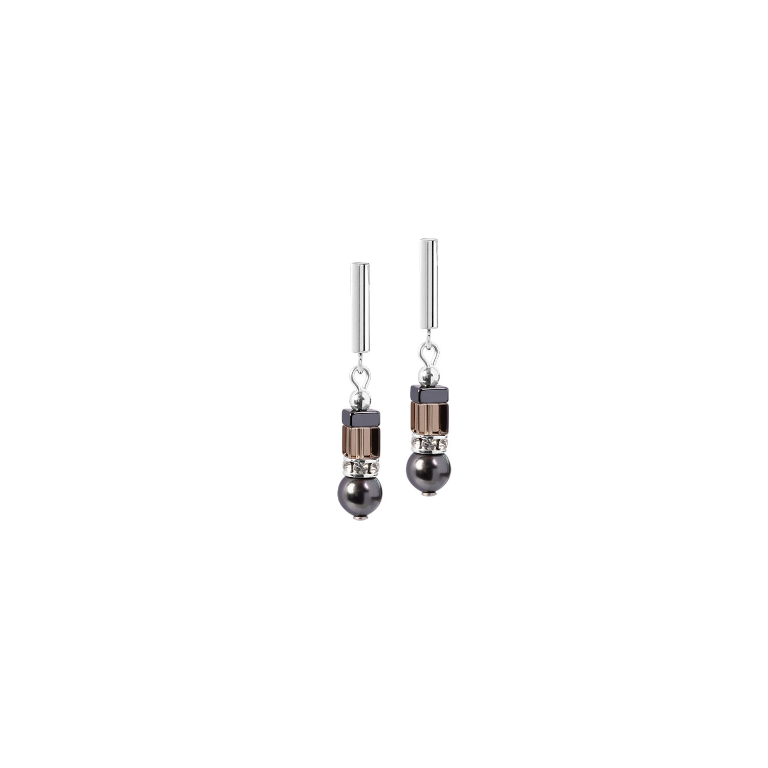 Earrings Precious Fusion Offset grey-silver