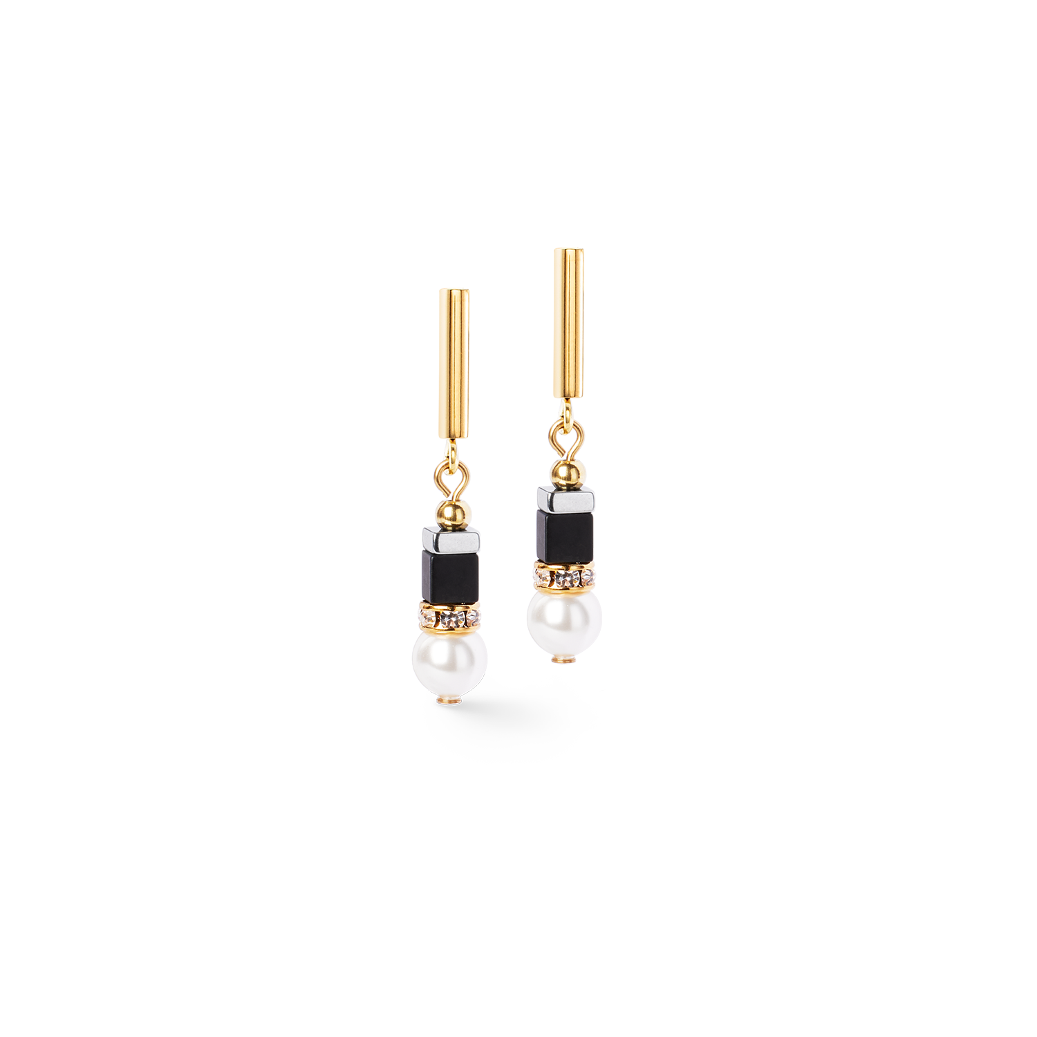 Precious Fusion Offset earring black-pearl