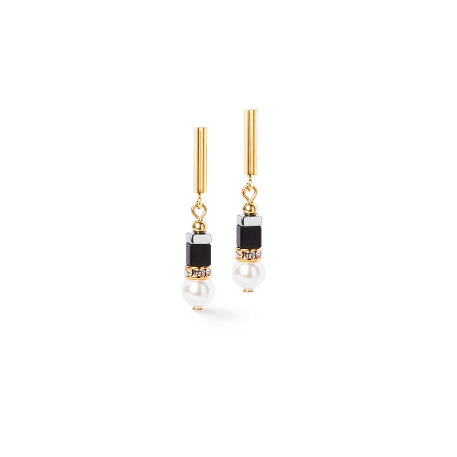 Precious Fusion Offset earring black-pearl