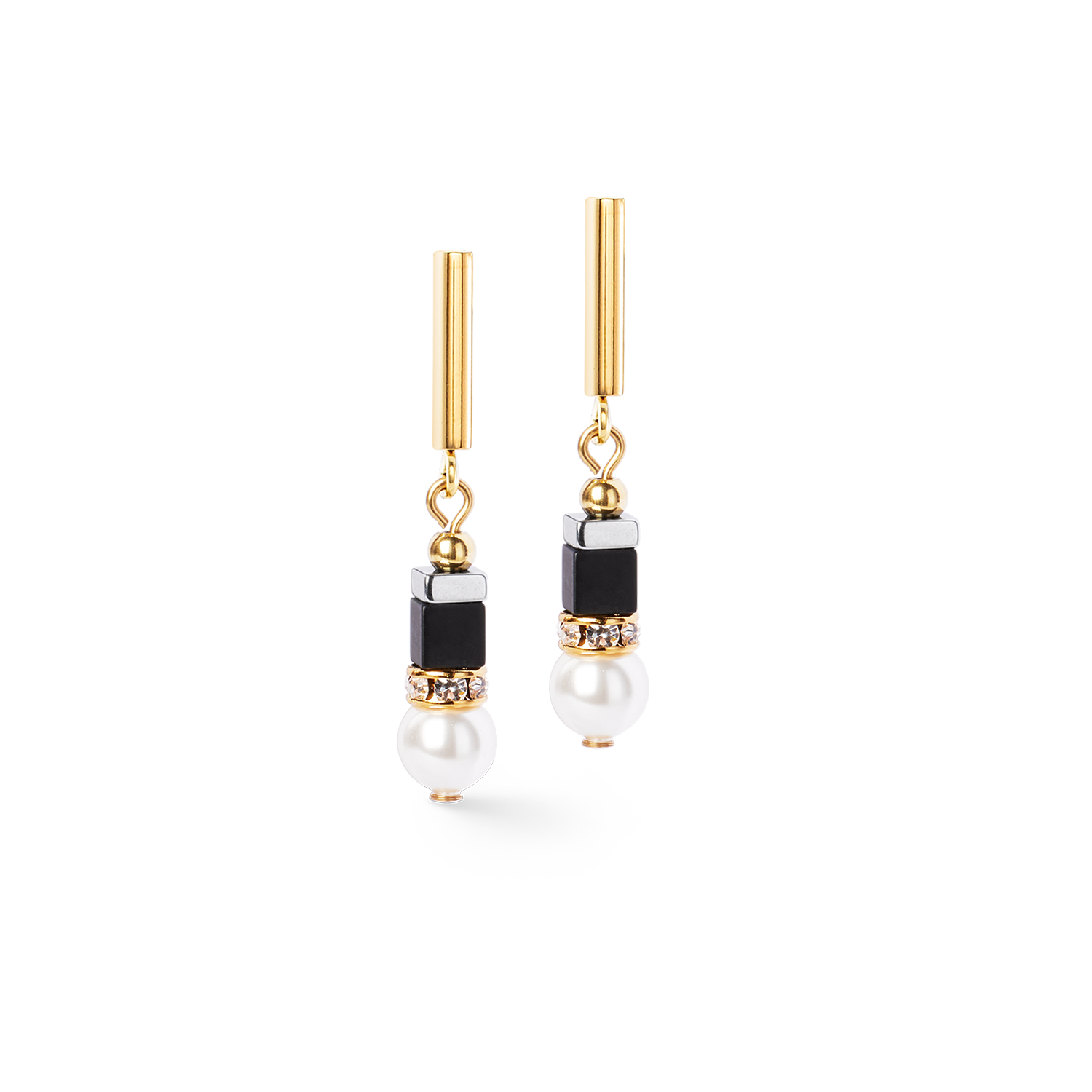 Precious Fusion Offset earring black-pearl