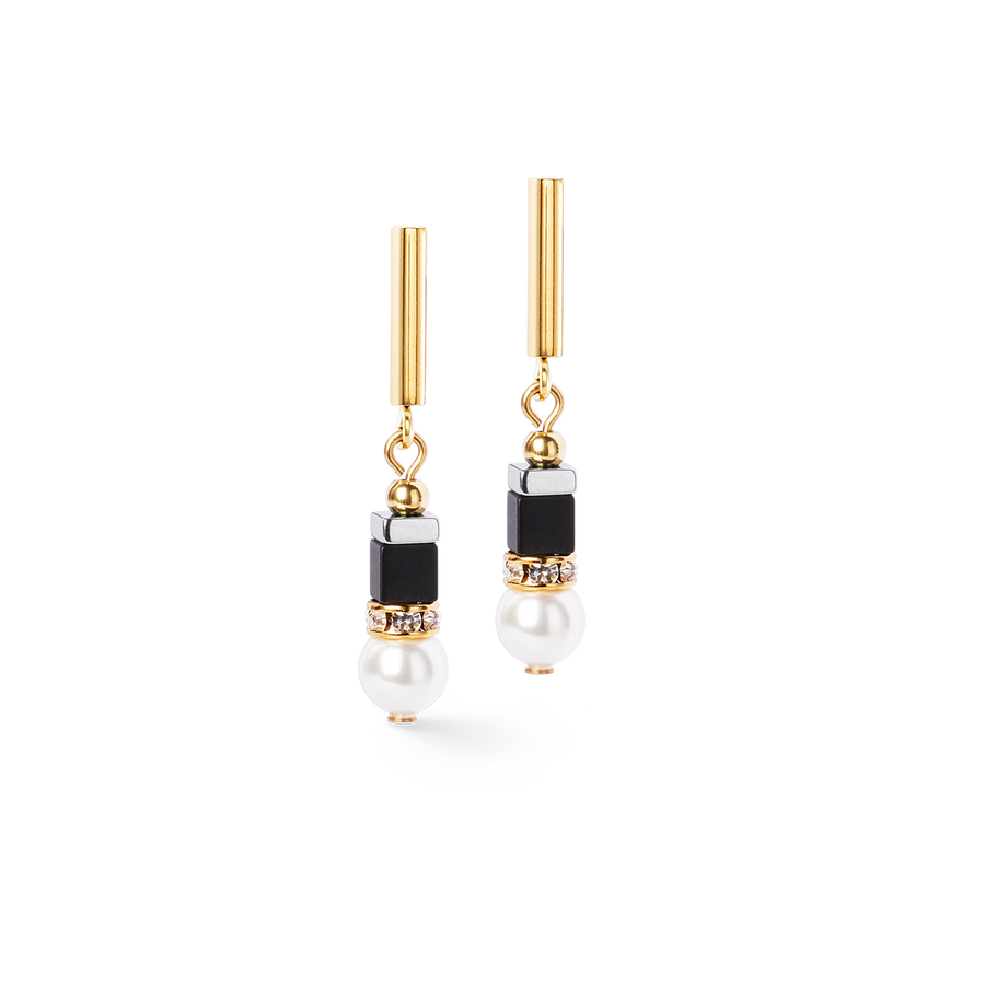 Precious Fusion Offset earring black-pearl